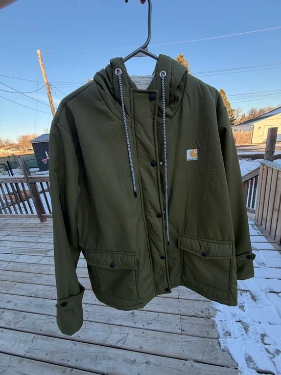 Carhartt Olive Hooded Lightweight Jacket - Picture 3 of 12